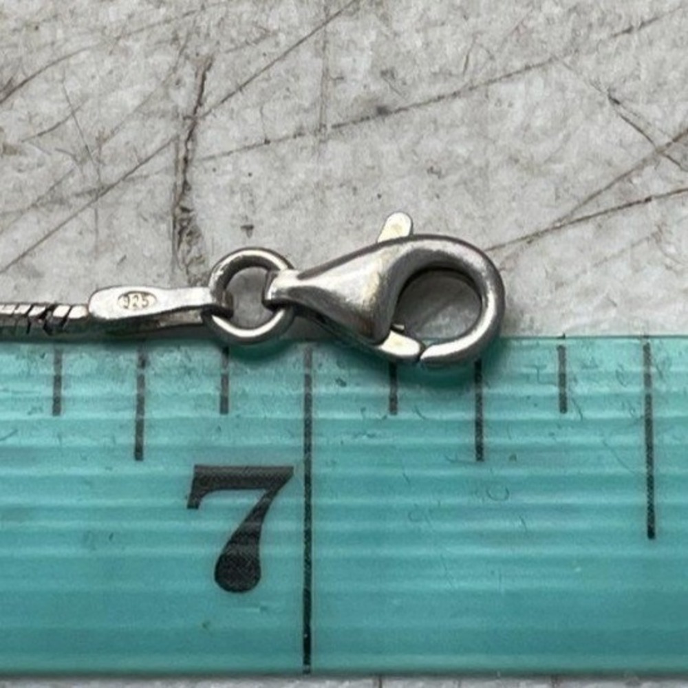 Vintage Italy 925 Sterling Silver Snake Chain Bead Station Bracelet 7.25in 2.7g - Picture 4 of 4